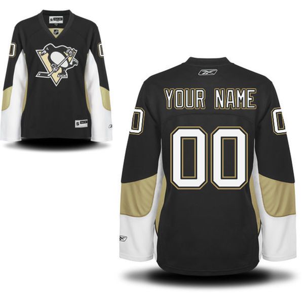 Reebok Pittsburgh Penguins Women Premier Home Custom NHL Jersey - Black->->Custom Jersey